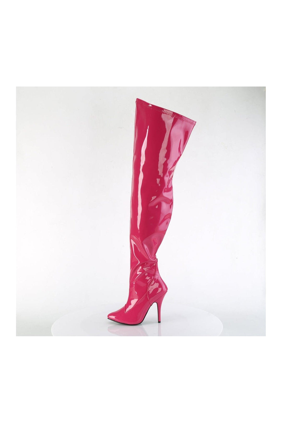 Pleaser SEDUCE-3000WC Pink Patent Thigh Boot in Pink Patent