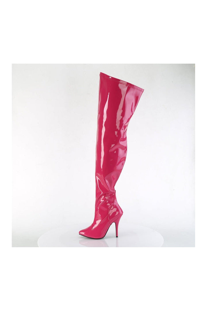 SEDUCE-3000WC Pink Patent Thigh Boot-Thigh Boots-Pleaser-SEXYSHOES.COM