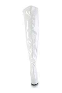 Pleaser SEDUCE-3000WC White Patent Thigh Boot in White Patent
