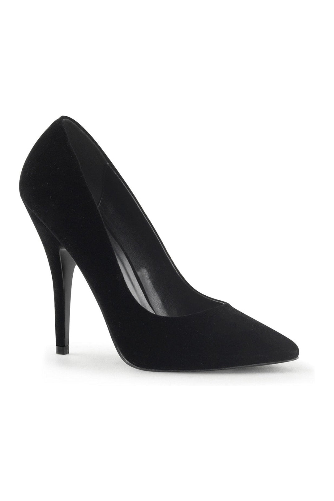 SEDUCE-420 Pump | Black Velvet-Pumps-Pleaser-Black-6-Genuine Satin-SEXYSHOES.COM