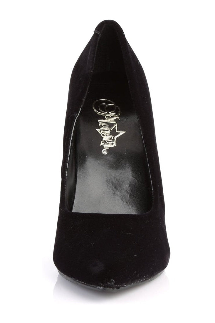 Pleaser SEDUCE-420 Pump in Black Genuine Satin