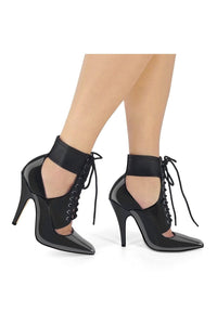 Sexyshoes Signature Lace Up Ankle Bootie with Stretch Ankle Cuff in Black Patent