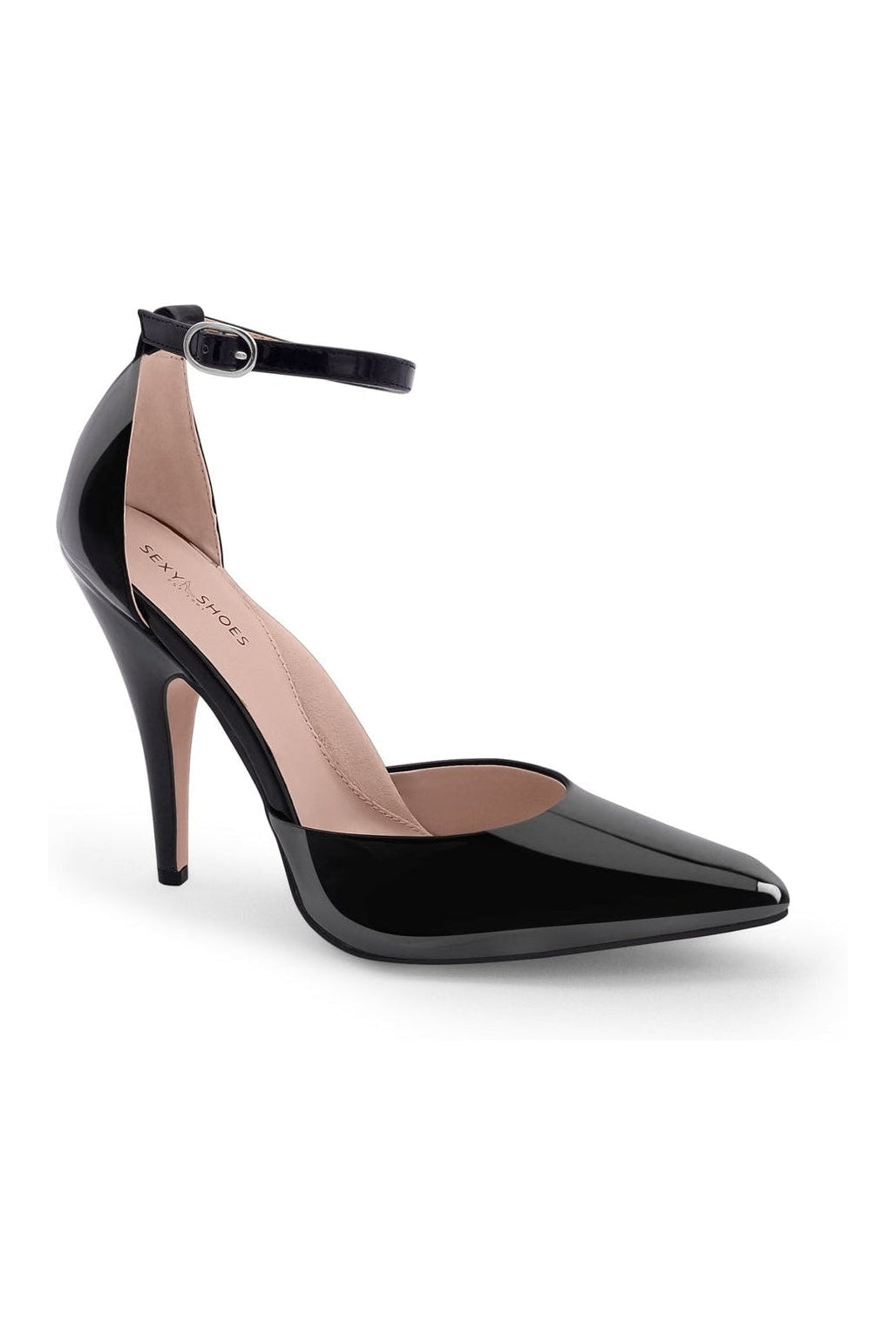 Ankle Strap D'Orsay Classic Pump-D'Orsays-Sexyshoes Signature-Black-SEXYSHOES.COM