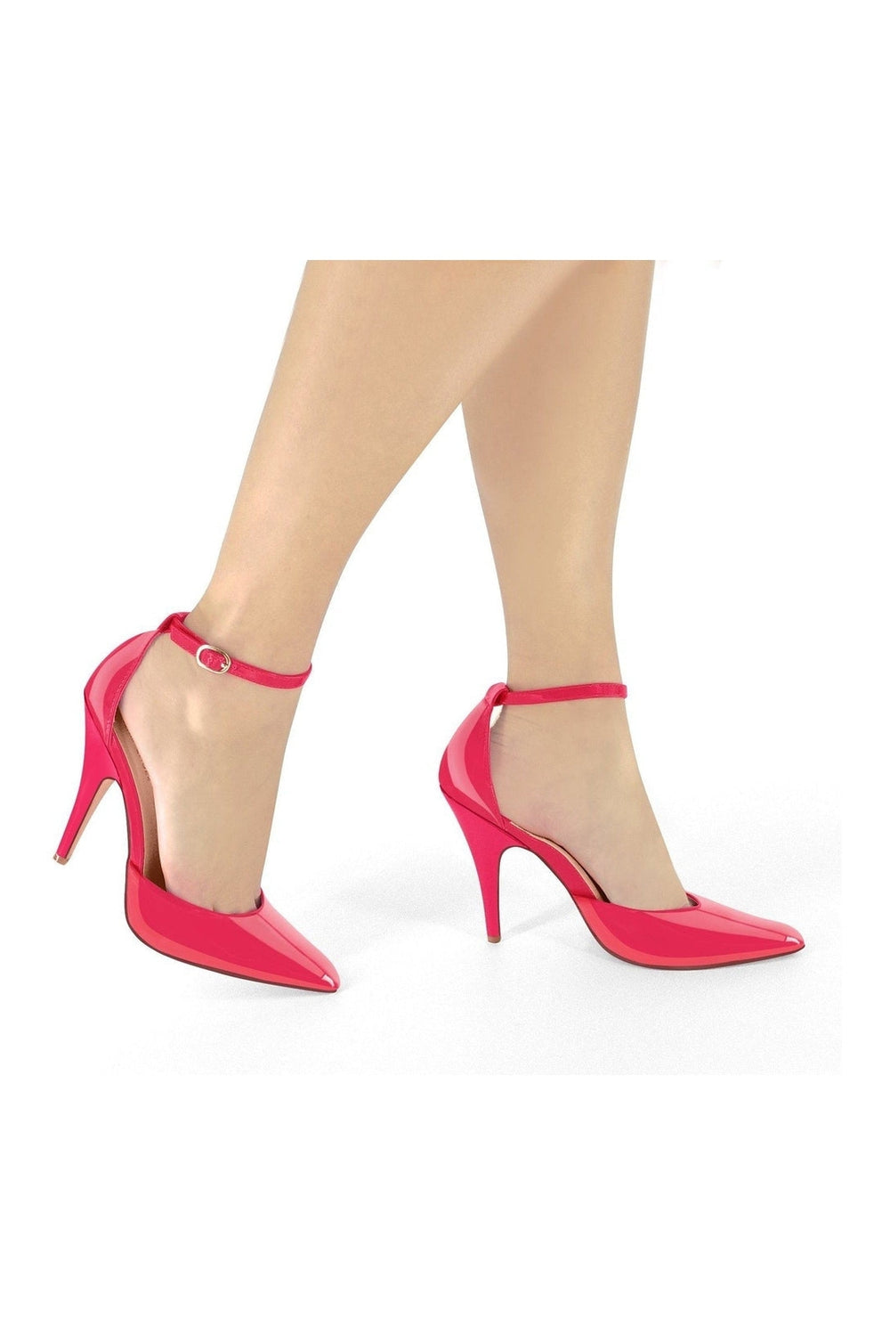 Sexyshoes Signature Ankle Strap D'Orsay Classic Pump in Red Patent