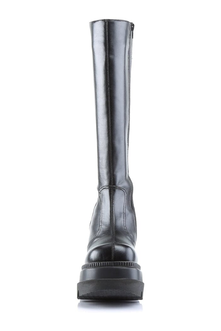 Demonia SHAKER-100 Black Vegan Leather Lolita in Black Vegan Leather