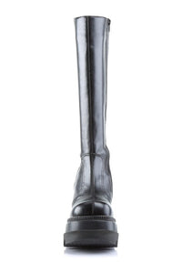 Demonia SHAKER-100 Black Vegan Leather Lolita in Black Vegan Leather