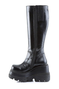 Demonia SHAKER-100 Black Vegan Leather Lolita in Black Vegan Leather