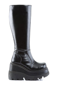 Demonia SHAKER-100 Black Vegan Leather Lolita in Black Vegan Leather