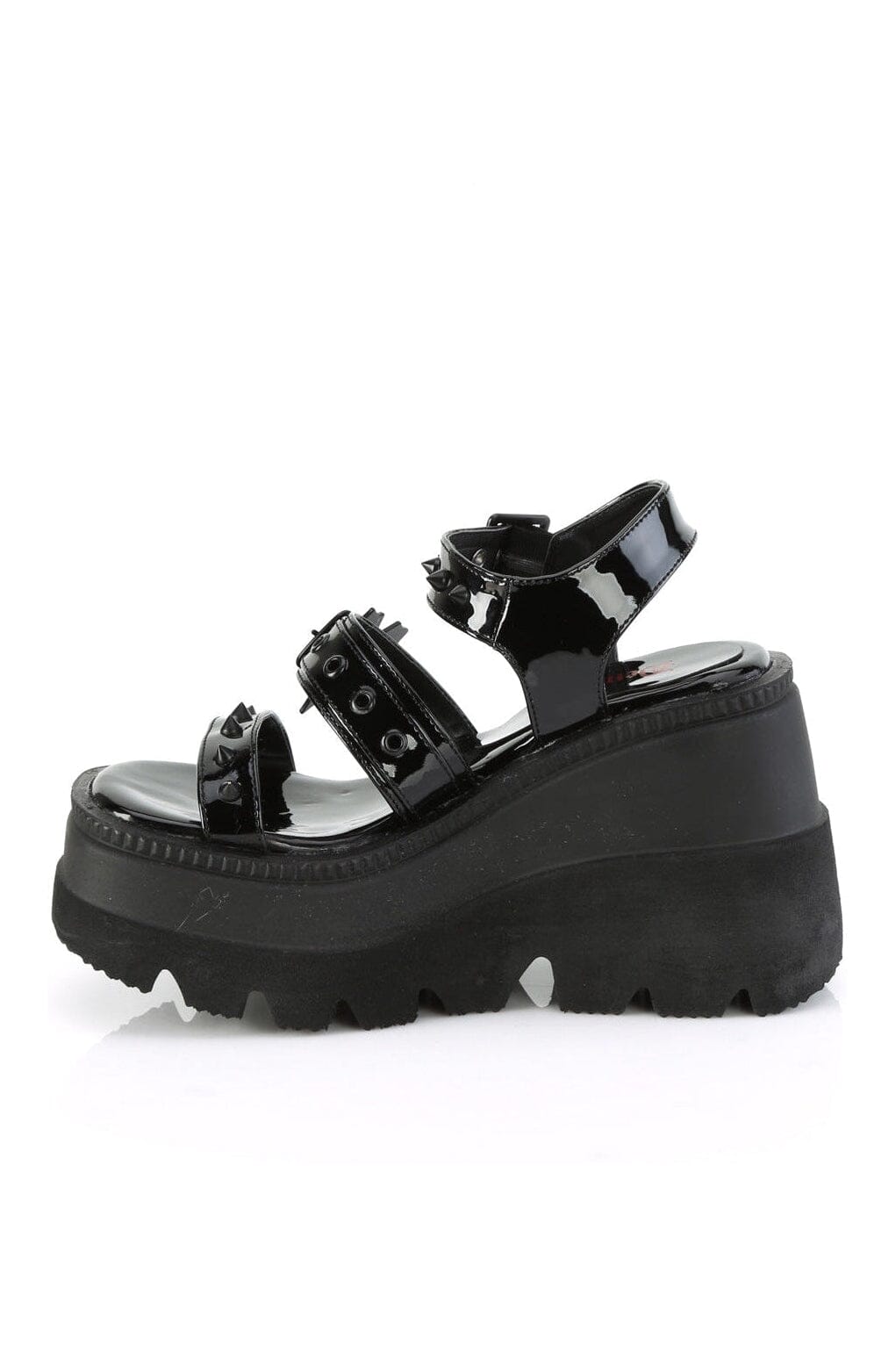 SHAKER-13 Black Hologram Patent Sandal-Sandals-Demonia-SEXYSHOES.COM