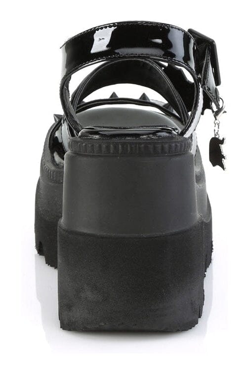 SHAKER-13 Black Hologram Patent Sandal-Sandals-Demonia-SEXYSHOES.COM