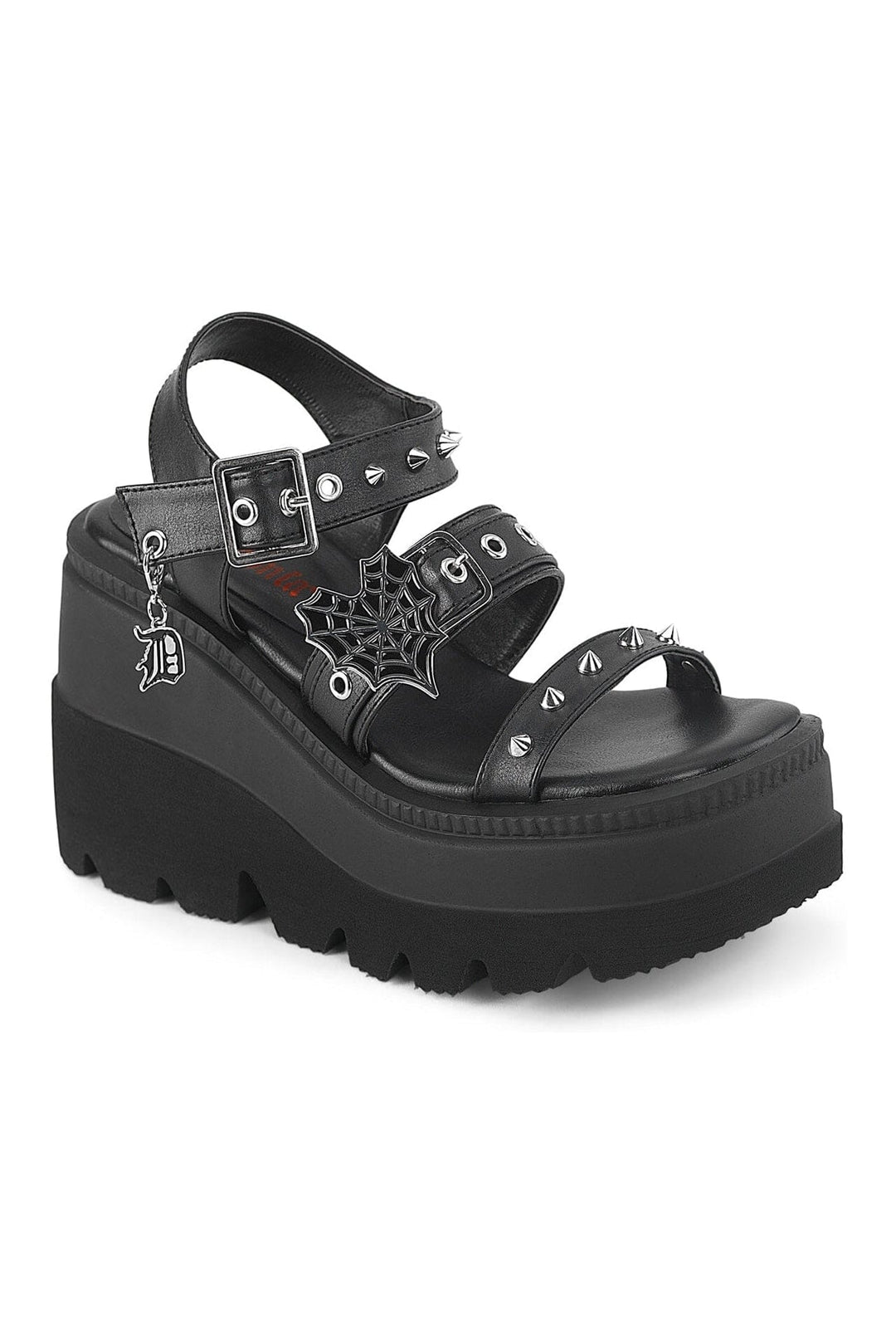 Demonia SHAKER-13 Black Vegan Leather Sandal in Black Vegan Leather from SexyShoes.com