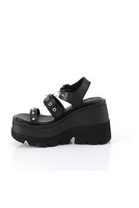 Demonia SHAKER-13 Black Vegan Leather Sandal in Black Vegan Leather