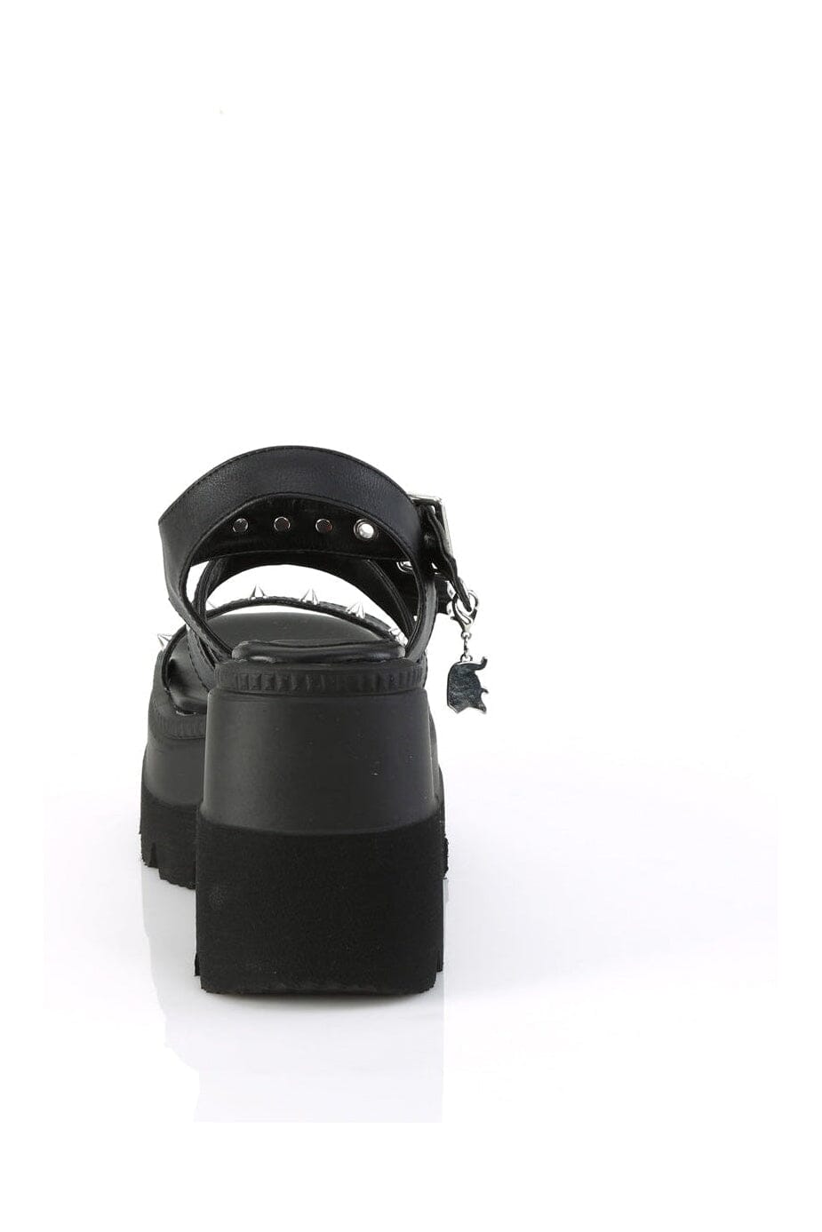 Demonia SHAKER-13 Black Vegan Leather Sandal in Black Vegan Leather