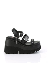 Demonia SHAKER-13 Black Vegan Leather Sandal in Black Vegan Leather