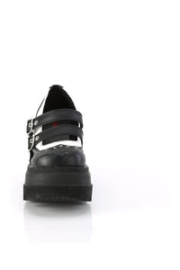 Demonia SHAKER-27 Black Vegan Leather Mary Janes in Black Vegan Leather