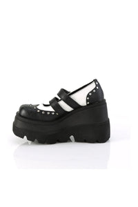 Demonia SHAKER-27 Black Vegan Leather Mary Janes in Black Vegan Leather