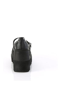 Demonia SHAKER-27 Black Vegan Leather Mary Janes in Black Vegan Leather