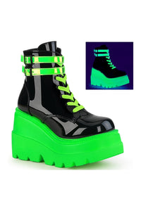 Demonia SHAKER-52 Black Patent Ankle Boot in Black Patent from SexyShoes.com