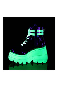 Demonia SHAKER-52 Black Patent Ankle Boot in Black Patent