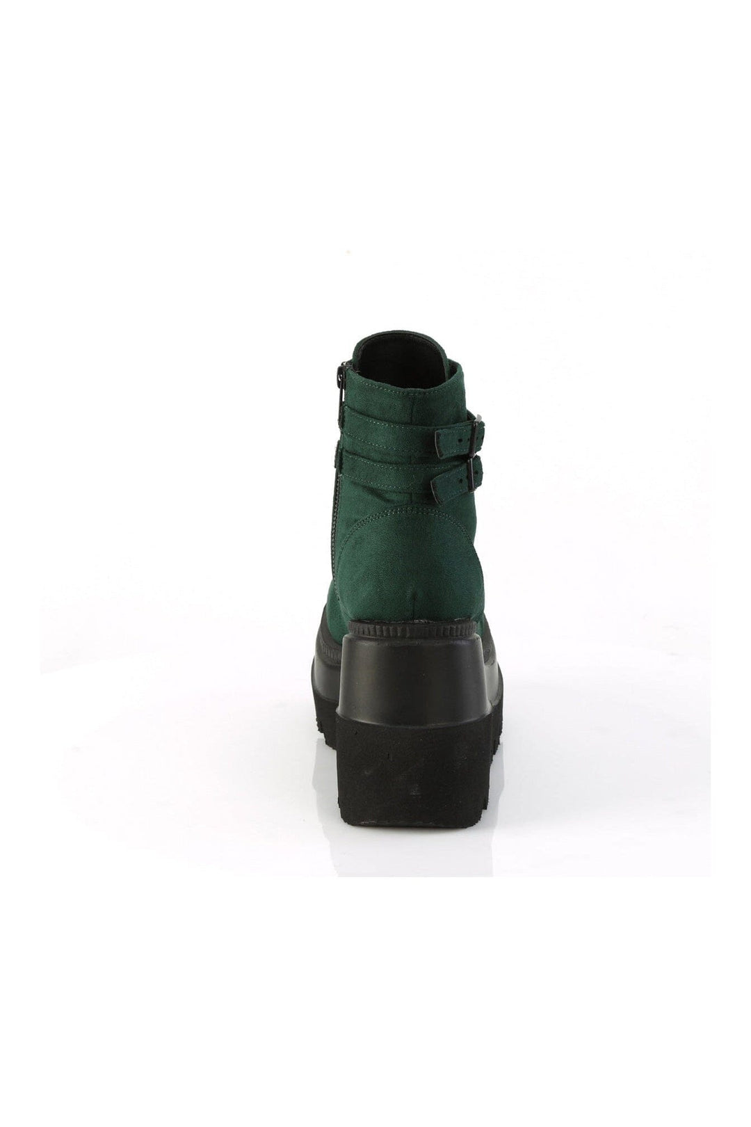 Demonia SHAKER-52 Green Vegan Suede Ankle Boot in Green Vegan Suede