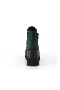 Demonia SHAKER-52 Green Vegan Suede Ankle Boot in Green Vegan Suede