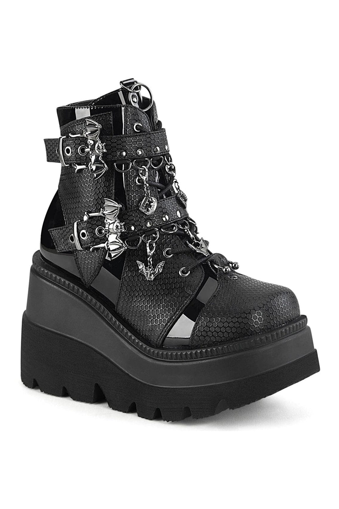 SHAKER-66 Black Vegan Leather Ankle Boot-Ankle Boots-Demonia-Black-10-Vegan Leather-SEXYSHOES.COM