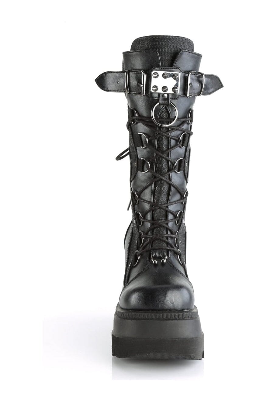 SHAKER-70 Black Vegan Leather Knee Boot-Knee Boots-Demonia-Black-5-Vegan Leather-SEXYSHOES.COM