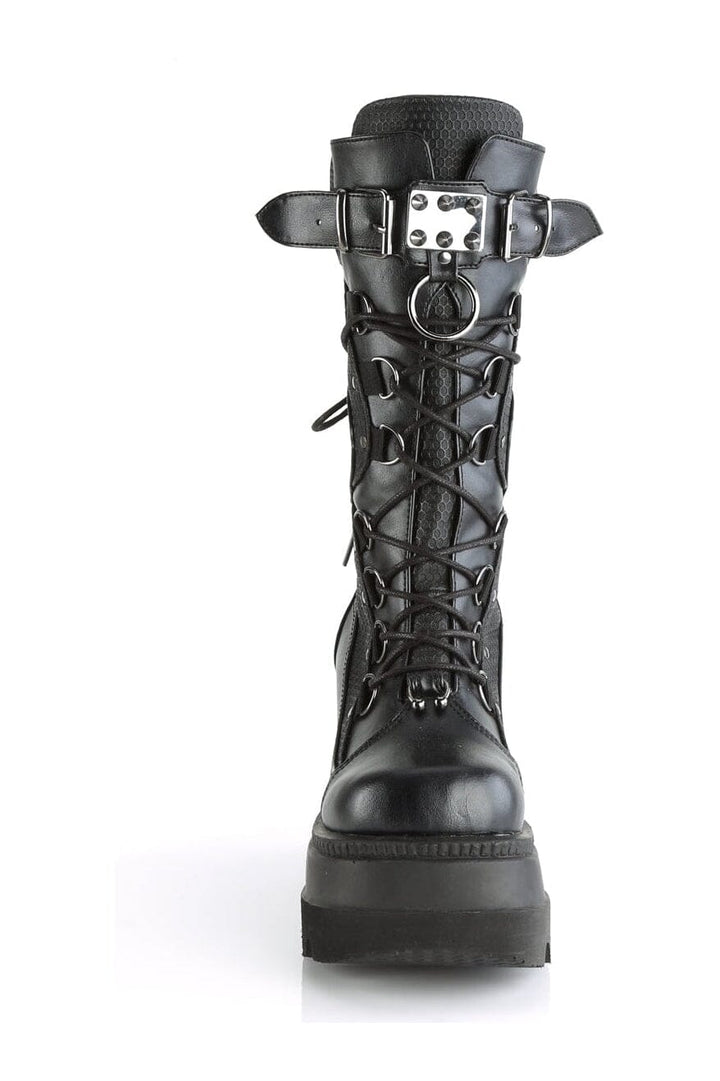SHAKER-70 Black Vegan Leather Knee Boot