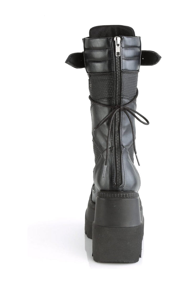 SHAKER-70 Black Vegan Leather Knee Boot-Knee Boots-Demonia-Black-5-Vegan Leather-SEXYSHOES.COM