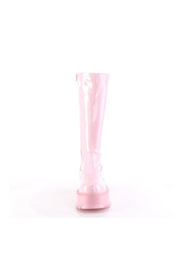 Demonia SLACKER-200 Pink Hologram Patent Knee Boot in Pink Hologram Patent