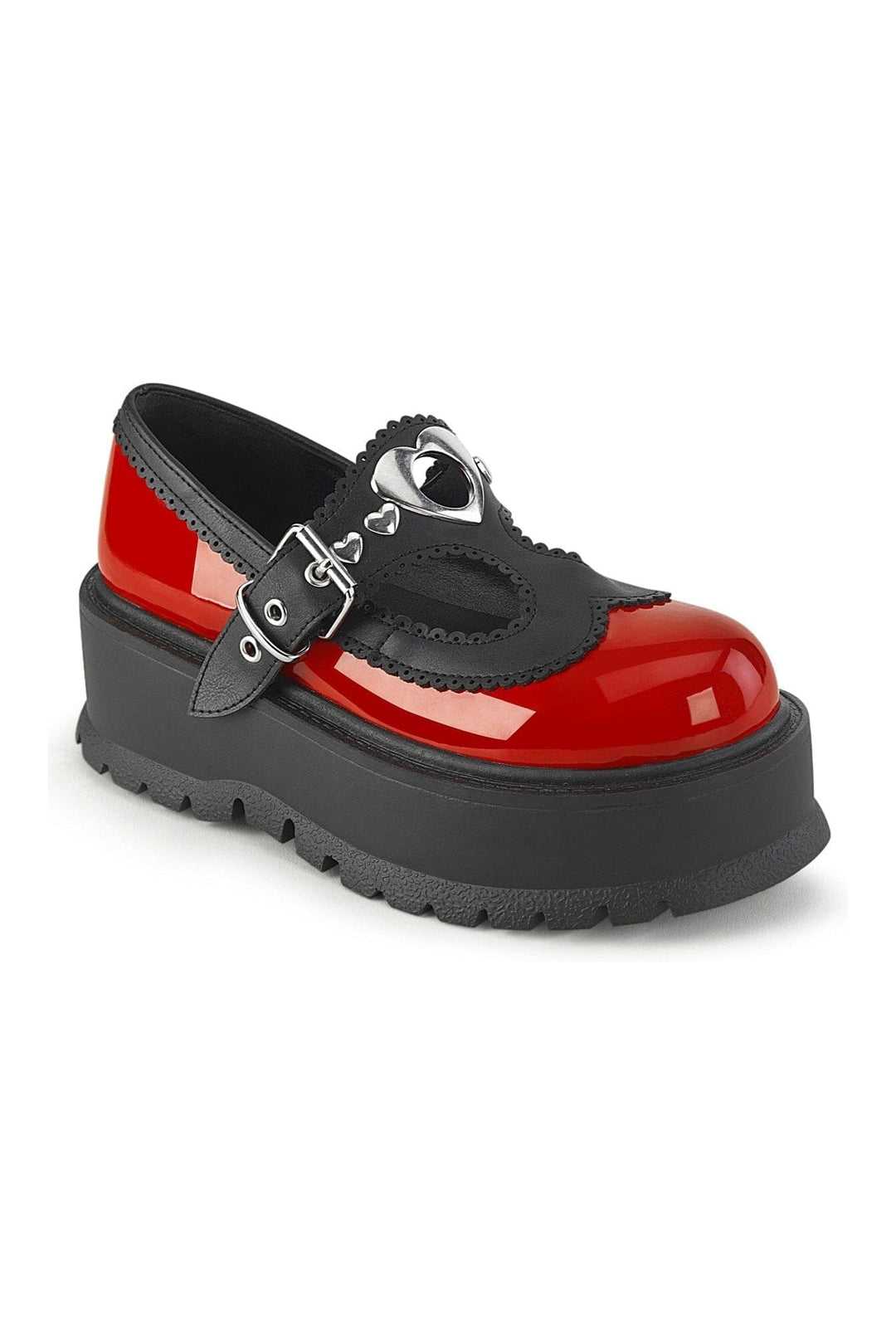 SLACKER-23 Red Vegan Leather Mary Janes-Mary Janes-Demonia-Red-10-Vegan Leather-SEXYSHOES.COM