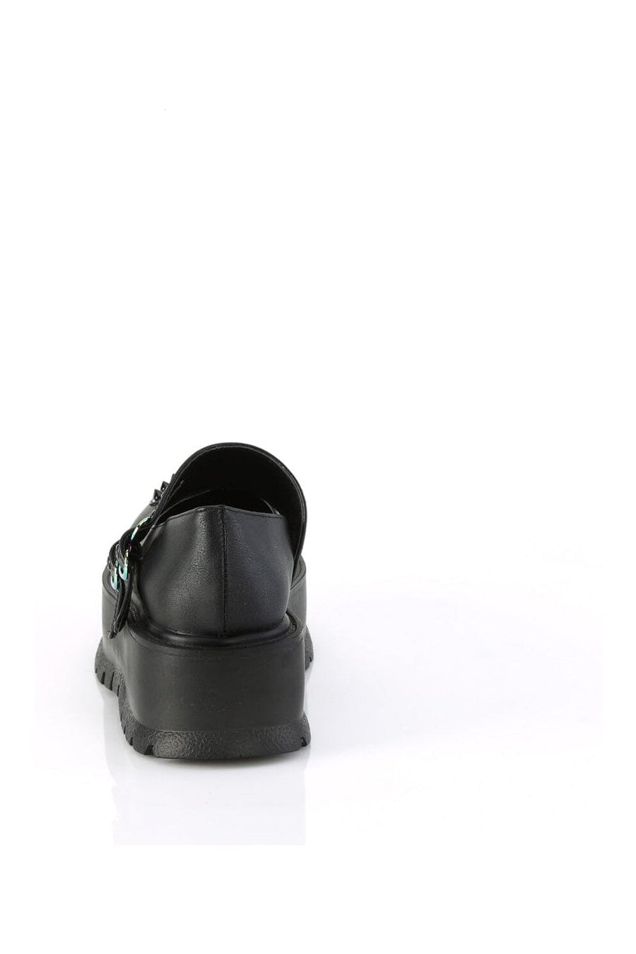 Demonia SLACKER-25 Black Vegan Leather Mary Janes in Black Vegan Leather
