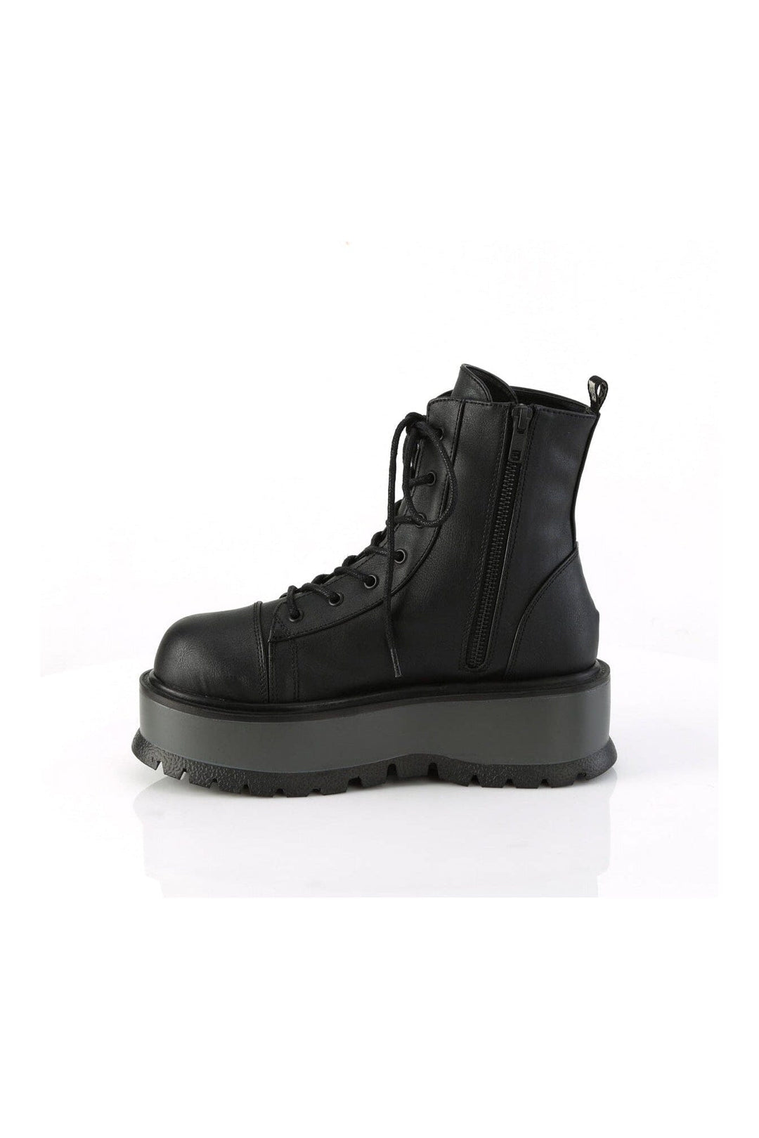 SLACKER-55 Black Vegan Leather Ankle Boot-Ankle Boots-Demonia-SEXYSHOES.COM