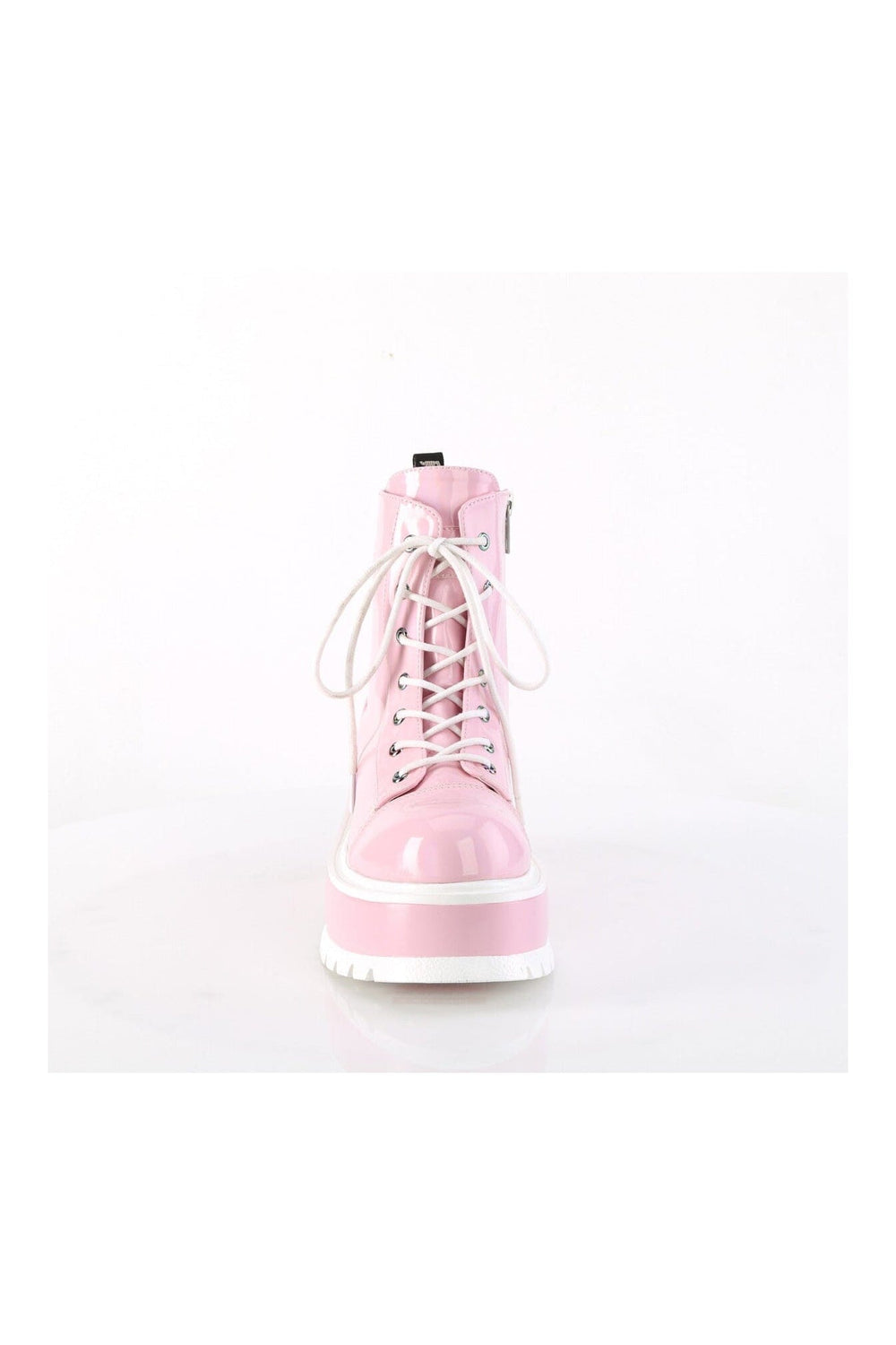 SLACKER-55 Pink Hologram Patent Ankle Boot-Ankle Boots-Demonia-SEXYSHOES.COM