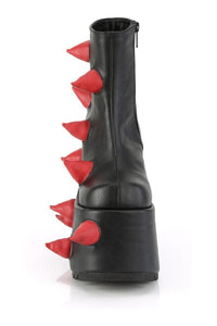 Demonia SLAY-77 Black Vegan Leather Ankle Boot in Black Vegan Leather