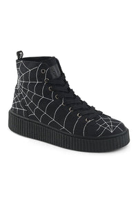 Demonia SNEEKER-250 Black Canvas Creeper in Black Canvas from SexyShoes.com