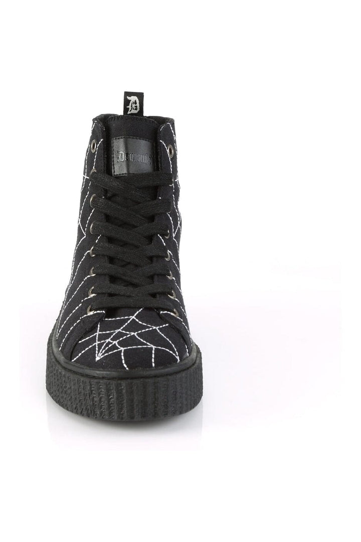 SNEEKER-250 Black Canvas Creeper-Creepers-Demonia-SEXYSHOES.COM