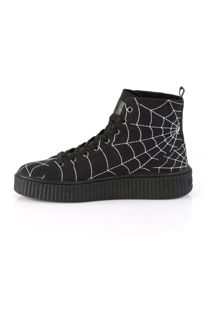 SNEEKER-250 Black Canvas Creeper-Creepers-Demonia-SEXYSHOES.COM