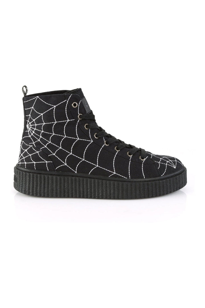 SNEEKER-250 Black Canvas Creeper-Creepers-Demonia-SEXYSHOES.COM