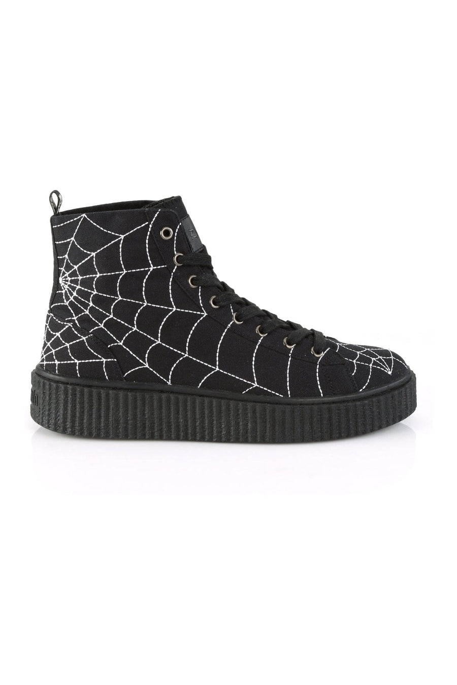 Demonia SNEEKER-250 Black Canvas Creeper in Black Canvas
