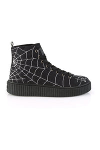 Demonia SNEEKER-250 Black Canvas Creeper in Black Canvas