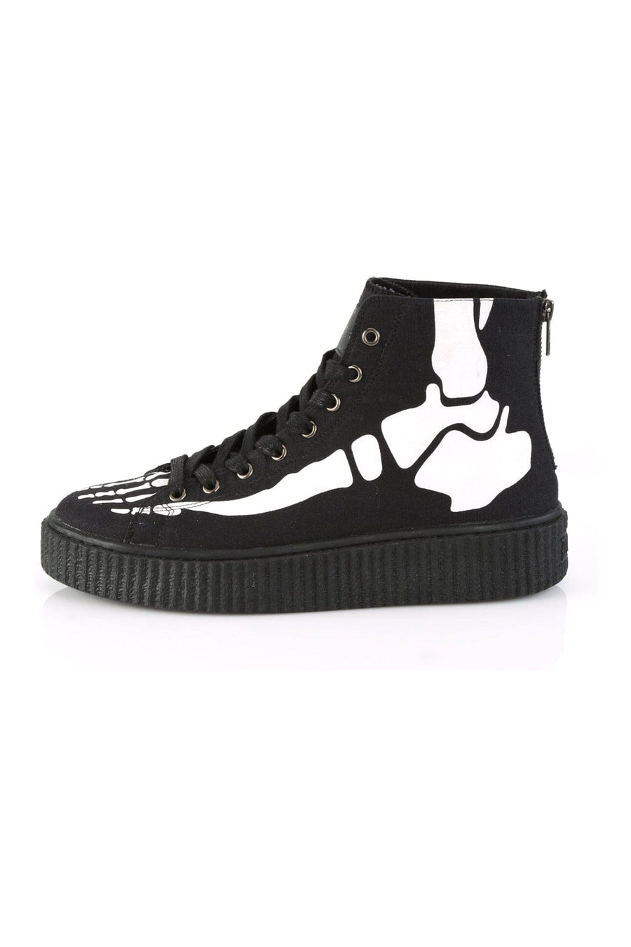 Demonia SNEEKER-252 Black Canvas Creeper in Black Canvas