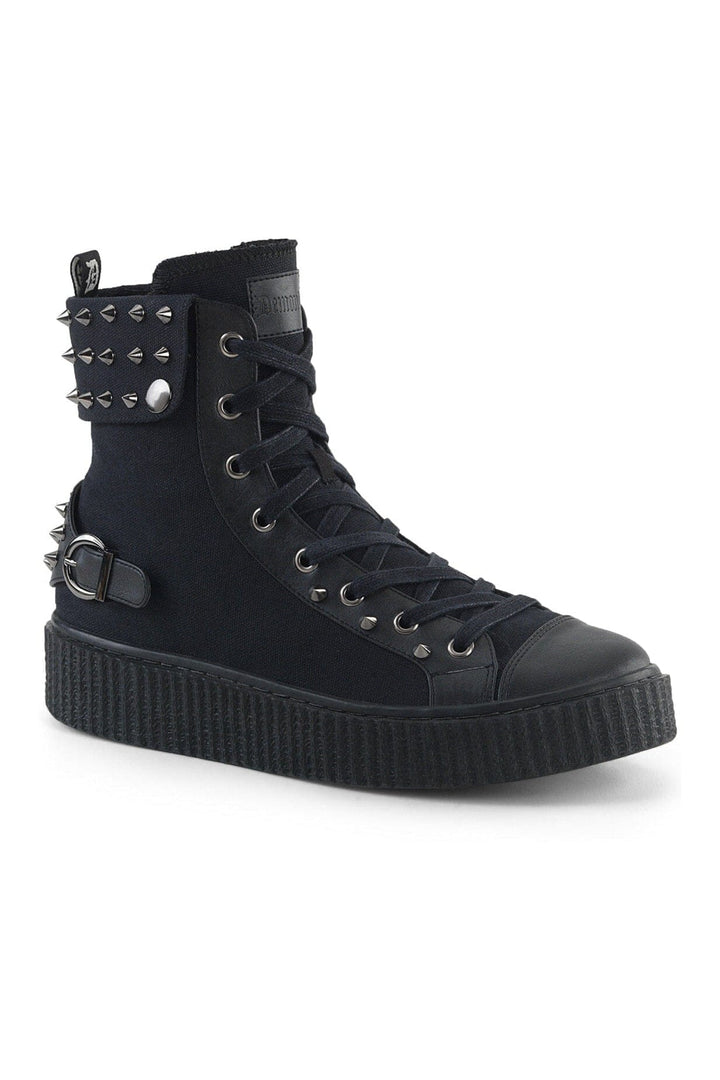 SNEEKER-266 Black Canvas Creeper-Creepers-Demonia-Black-10-Canvas-SEXYSHOES.COM