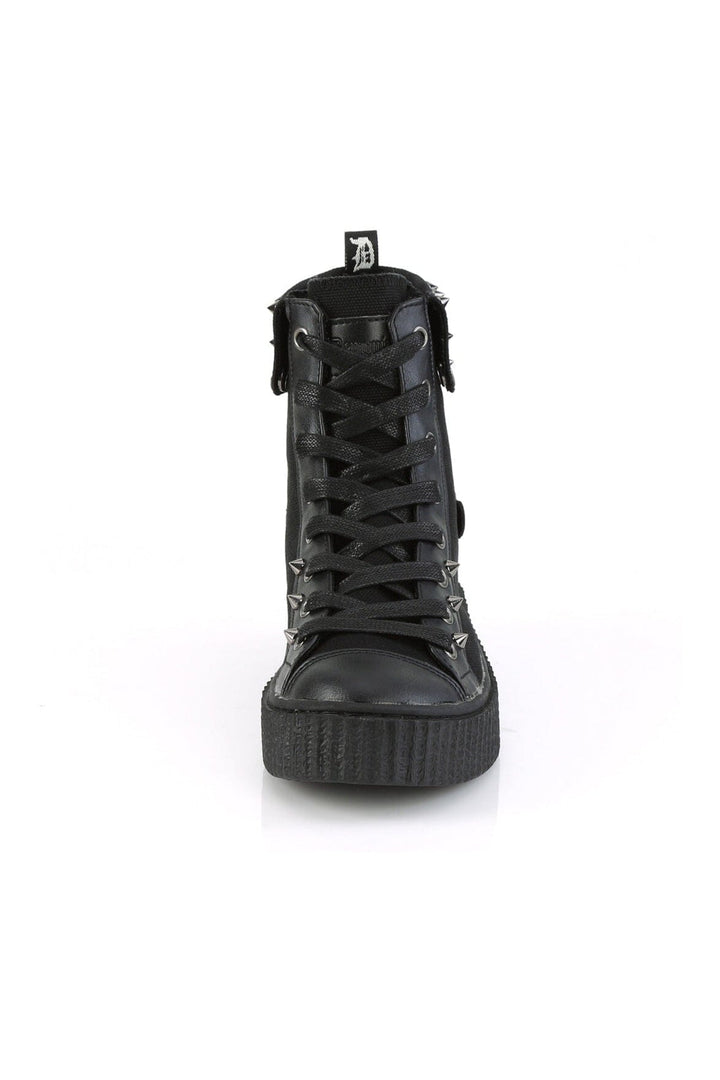 SNEEKER-266 Black Canvas Creeper-Creepers-Demonia-SEXYSHOES.COM