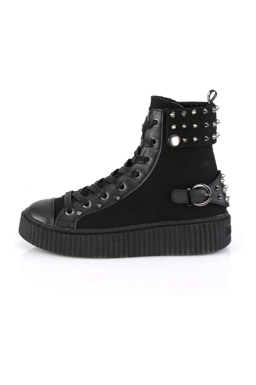Demonia SNEEKER-266 Black Canvas Creeper in Black Canvas
