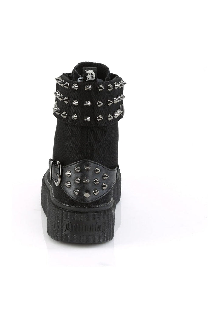 SNEEKER-266 Black Canvas Creeper-Creepers-Demonia-SEXYSHOES.COM