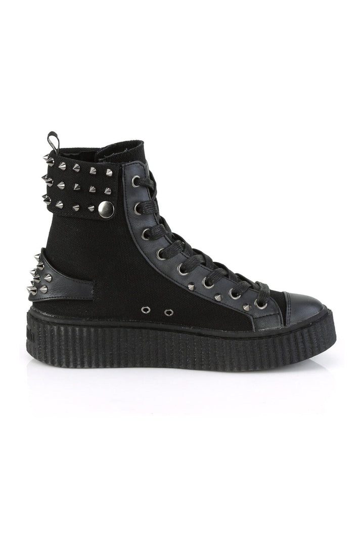SNEEKER-266 Black Canvas Creeper-Creepers-Demonia-SEXYSHOES.COM