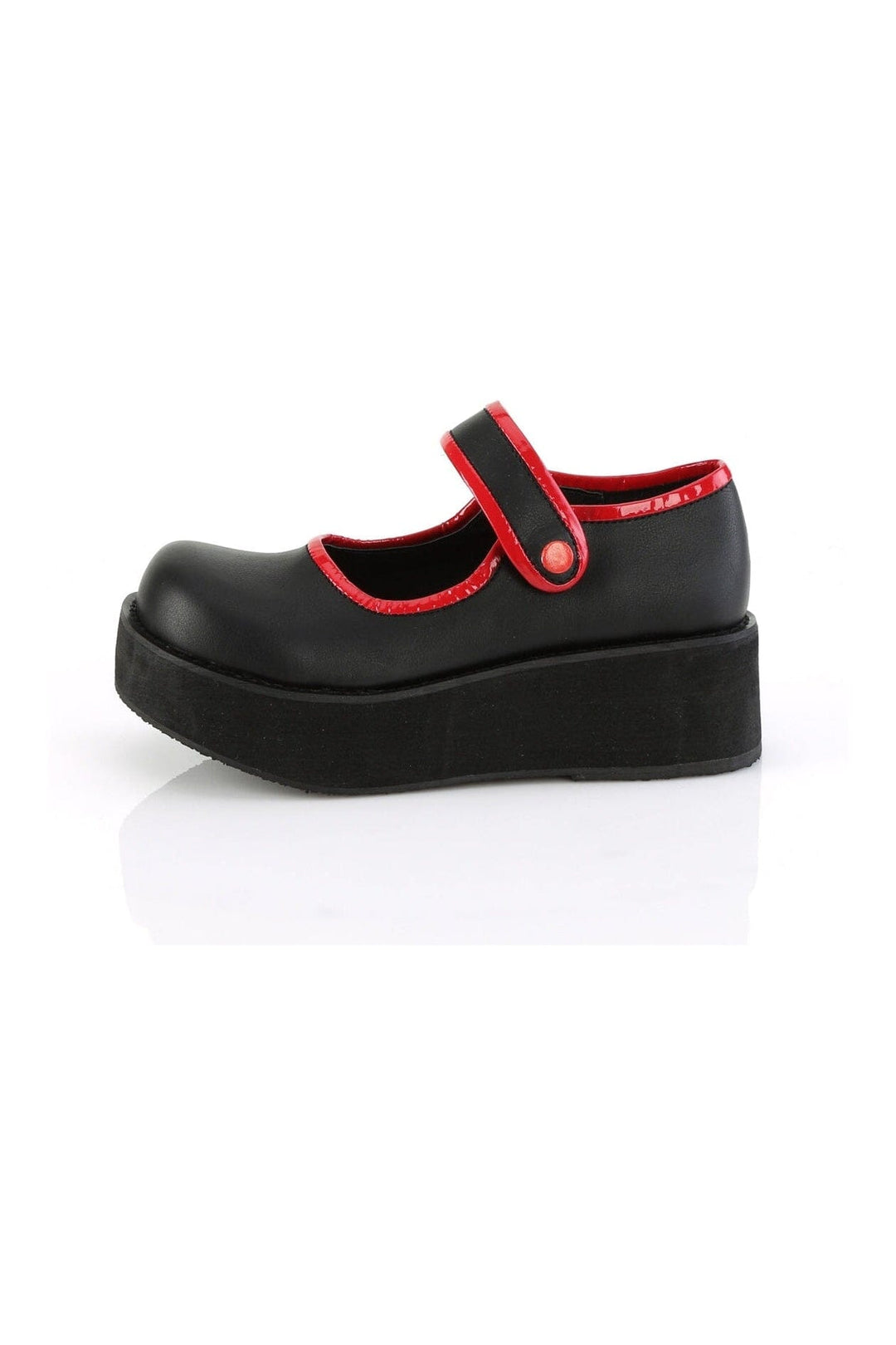 Demonia SPRITE-01 Black Vegan Leather Mary Janes in Black Vegan Leather