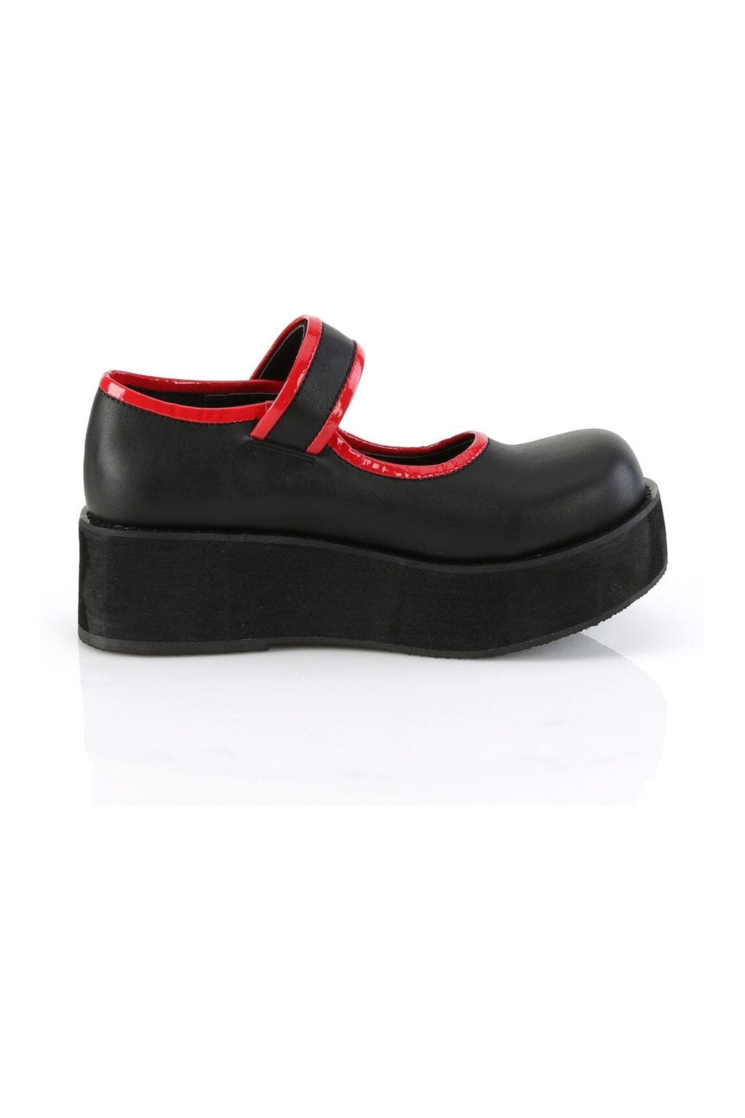 Demonia SPRITE-01 Black Vegan Leather Mary Janes in Black Vegan Leather
