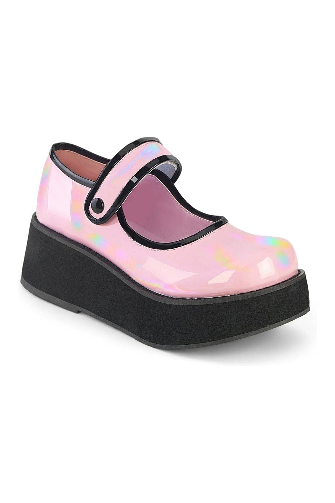 SPRITE-01 Pink Hologram Patent Mary Janes-Mary Janes-Demonia-Pink-10-Hologram Patent-SEXYSHOES.COM